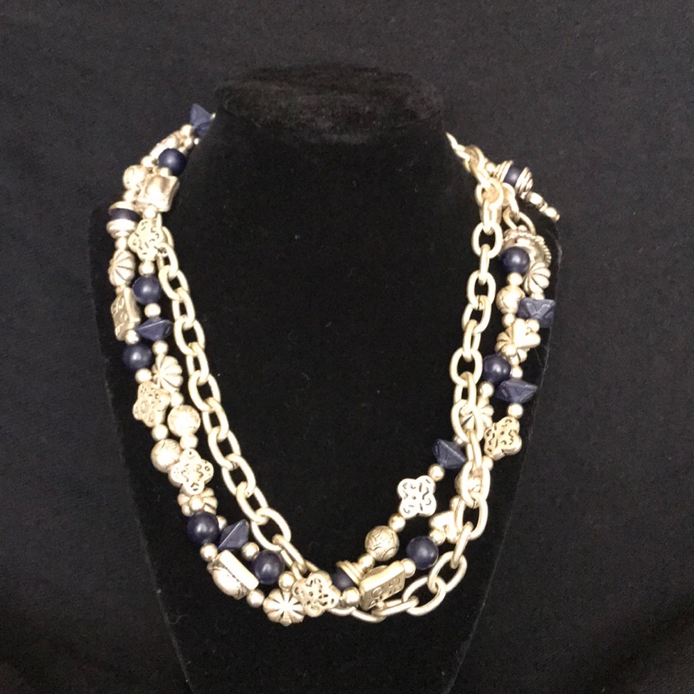 Navy and Silver jewelry belt